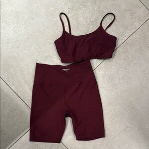 Year of Ours Burgundy Athletic Shorts